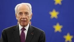 imon Peres v Evropském parlamentu ve trasburku.
