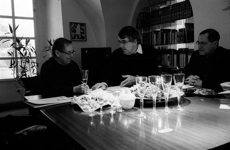 Vclav Havel a Jaroslav Bouek  podpis smlouvy a ppitek k Odchzen