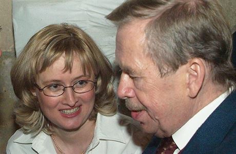 Monika MacDonagh Pajerov s Vclavem Havlem na jeho oslav 70. narozenin.