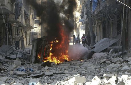 Vudypítomné sutiny v Aleppu.