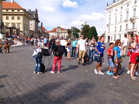 Fronta na Praském hrad.