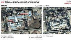 Satelitní snímek: Ped a po útoku