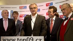 TOP 09 na tiskové konferenci po Senátních volbách.