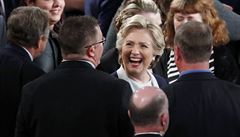 Hillary Clintonová po zakonení druhé prezidentské debaty v St. Louis