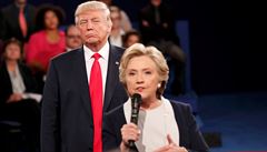 Kandidáti na prezidenta USA: Hillary Clintonová a Donald Trump bhem druhé...