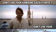Za smrtí píbuzných Luka Skywalkera stojí Samsung Galaxy Note 7