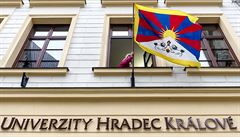 Tibetská vlajka zavlála také v Hradci Králové.
