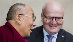 Ministr kultury Daniel Herman se seel s tibetským duchovním vdcem dalajlamou.