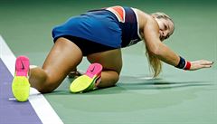 Tenistka Dominika Cibulková na kurtu.