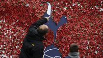 Vzdoba z kvt vlho mku na stadionu Tottenhamu.