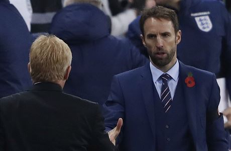 Gareth Southgate s vlím mákem na klop svého saka.