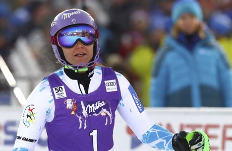 rka Strachov v cli slalomu ve finskm Levi.