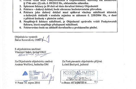 Smlouva mezi VZP a Knowlimits o inzerci na Parlamentních listech.