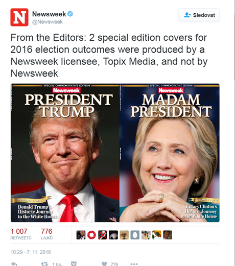 Dv pipravené titulky Newsweeku.