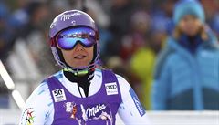 árka Strachová v cíli slalomu ve finském Levi.