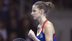 eka Karolína Plíková ve finále Fed Cupu.