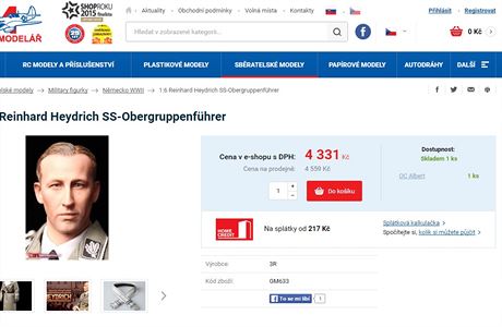 Model Reinharda Heydricha, kter nabz na svm e-shopu firma Pecka - Model.