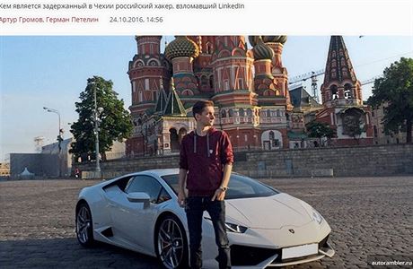 Jevgenij Nikulin a jeho bílé lamborghini na stránkách ruského serveru Gazeta.ru.