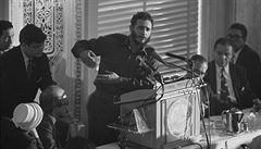 Fidel Castro bhem svého projevu v National Press Club.