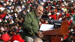 Castro bhem svého projevu k Mezinárodnímu dni práce.