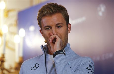 Nico Rosberg na tiskové konferenci ve Vídni.