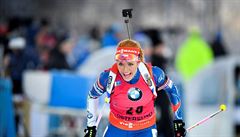 Gabriela Koukalová bhem sprintu na SP v Östersundu.