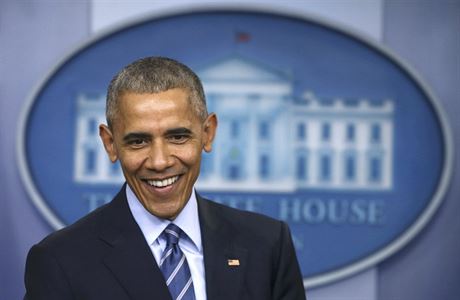 Americk prezident Barack Obama na sv leton posledn tiskov v Blm dom.