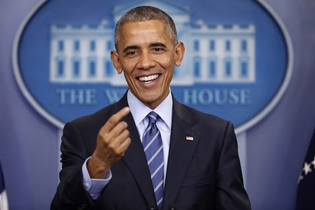 Americký prezident Barack Obama na své letoní poslední tiskové konferenci v...