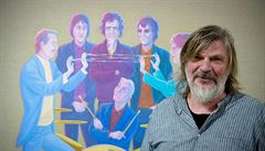 Malí� Tomá� Císa�ovský p�i zahájení výstavy v DOXu.