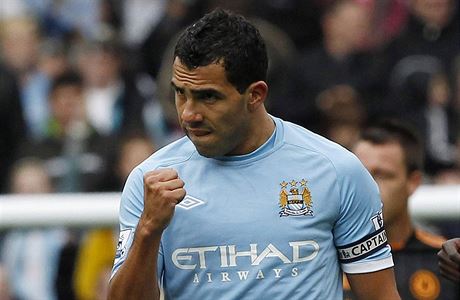 Carlos Tévez jet v dresu Manchesteru City