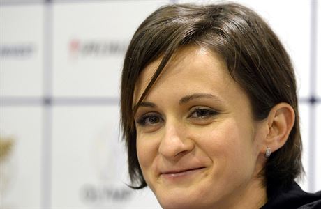 Martina Sáblíková na tiskovce ped sezonou.