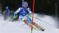 Šárka Strachová v prvním kole slalomu v Semmeringu,