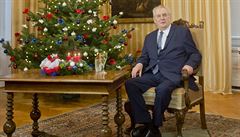 Prezident Miloš Zeman během natáčení vánočního poselství 26. prosince 2016.
