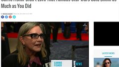 Smrt Carrie Fisherové naplnila svtová média. Takhle o ní psal server...
