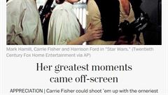 Smrt Carrie Fisherov� naplnila sv�tov� m�dia. Takhle o n� psal den�k The Washington Post