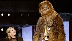 Carrie Fisherová a Chewie