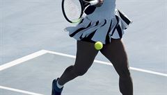 Serena Williamsová v zápase proti Madison Brengleové.