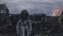 Jan Výtiska - Mrtví jsou t잚í ne zlomená srdce (2015). Akryl na plátn.