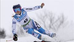 Martina Dubovská bhem prvního kola obího slalomu v Killingtonu ztratila hlku...