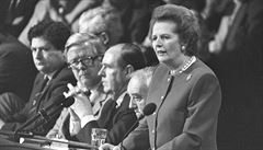 Thatcherová na sjezdu britských konzervativc v íjnu 1988.