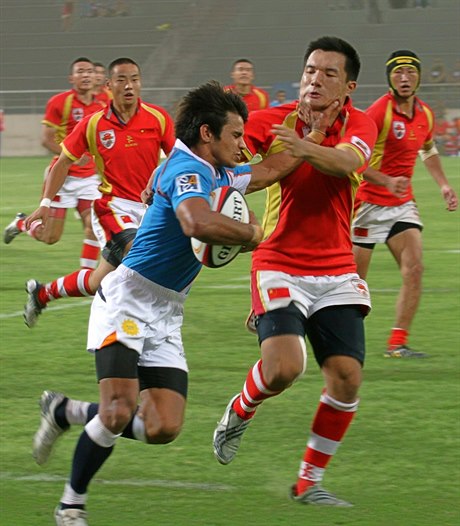 Ragbyový zápas Čína vs. Indie.