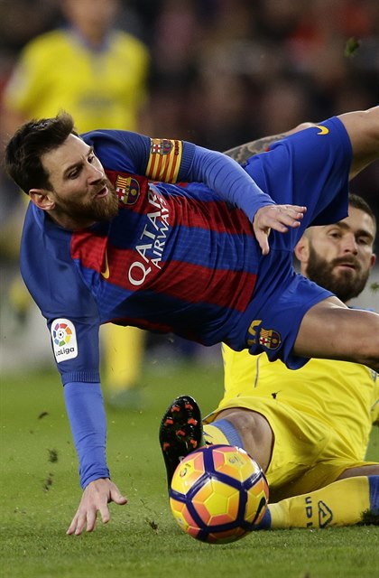 Messi v zápase Barcelony s Las Palmas.