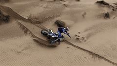 Adrien Van Beveren pi pádu na Rallye Dakar.