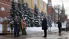 Moldavský prezident Igor Dodon se zúastnil slavnostního pokládání vnc u...
