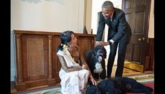 Prezident Barack Obama a Aun Schan Su ij, ministryn zahraniních vcí...