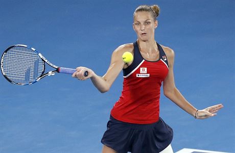 Karolna Plkov v osmifinle Australian Open proti Darje Gavrilovov.