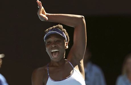 Američanka Venus Williamsová slaví postup do finále Australian Open.