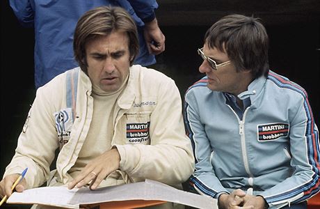 Ecclestone zaal kariru v F1 jako sportovn f Brabhamu. Na snmku je s...