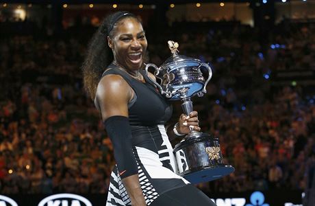 Serena Williamsová slaví na Australian Open.