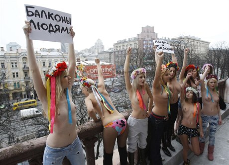Ukrajinské aktivistky z hnutí FEMEN.